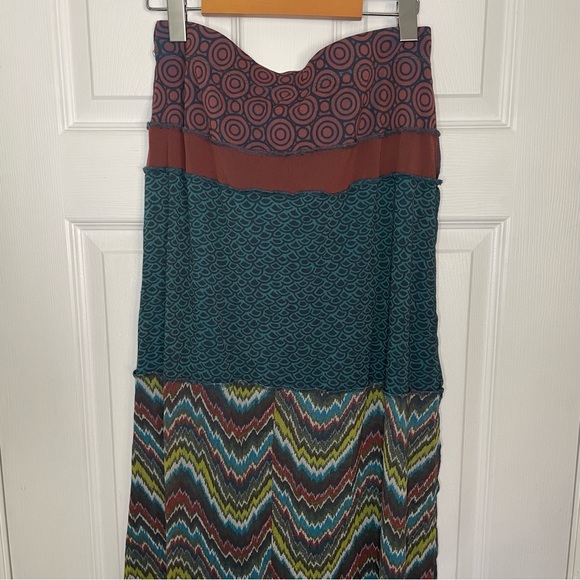 Anthropologie Weston Wear Mixed Print Bohemian Maxi Skirt Large - Picture 6 of 10